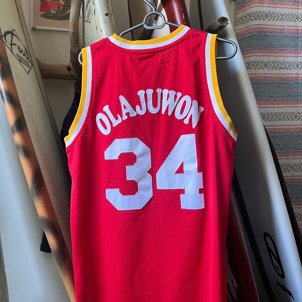 Rockets Hakeem Olajuwon Hardwood Classics Retro NBA jersey Authentic